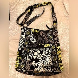Vera Bradley cross body bag black/yellow/white floral